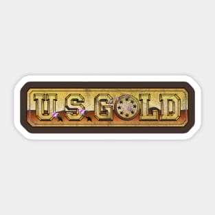 Retro Video Games US Gold Logo Vintage Sticker